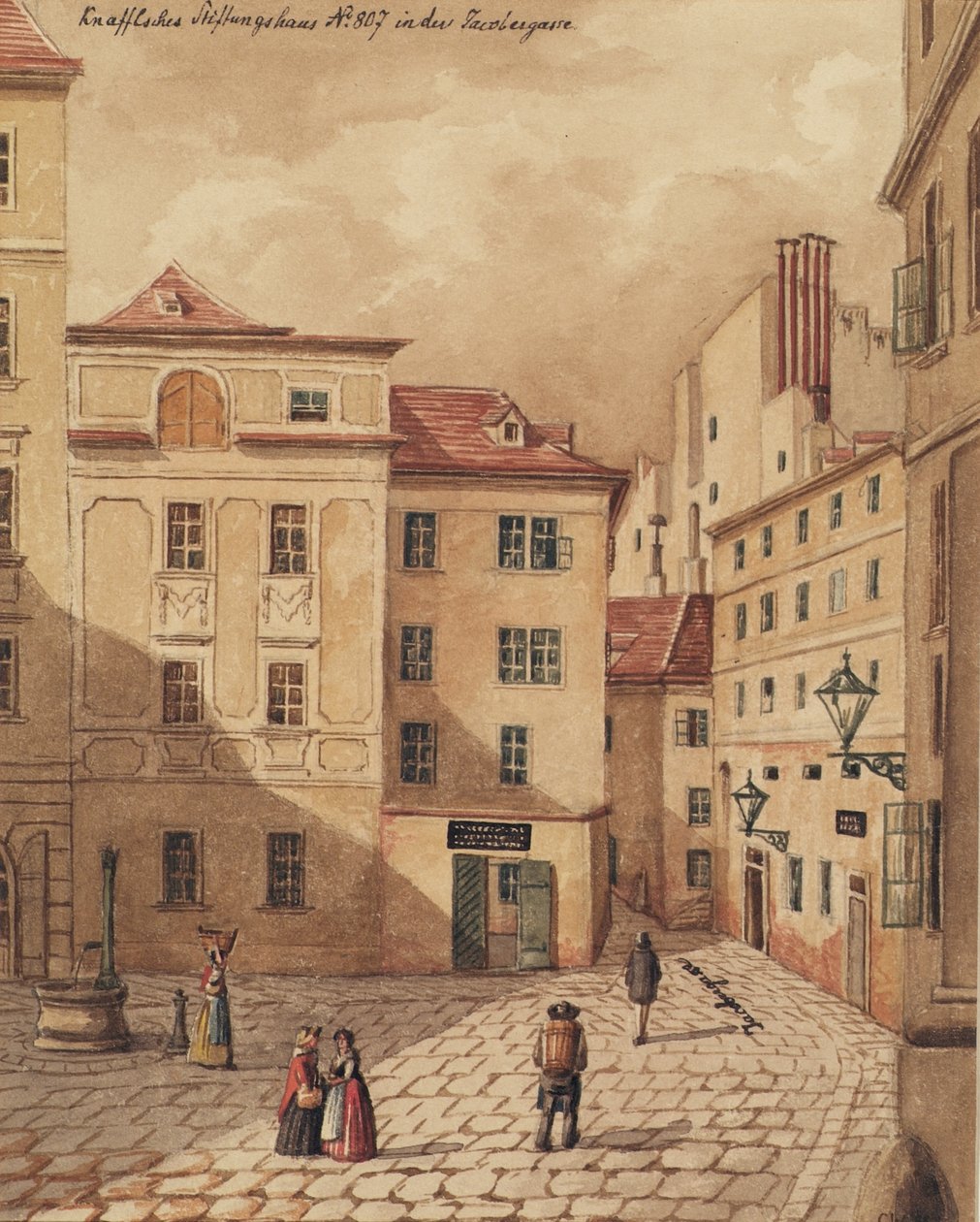 Knaffelsche Foundation House osoitteessa Jacobergasse nro 807 Wienissä tekijältä Carl L. Wiesböck