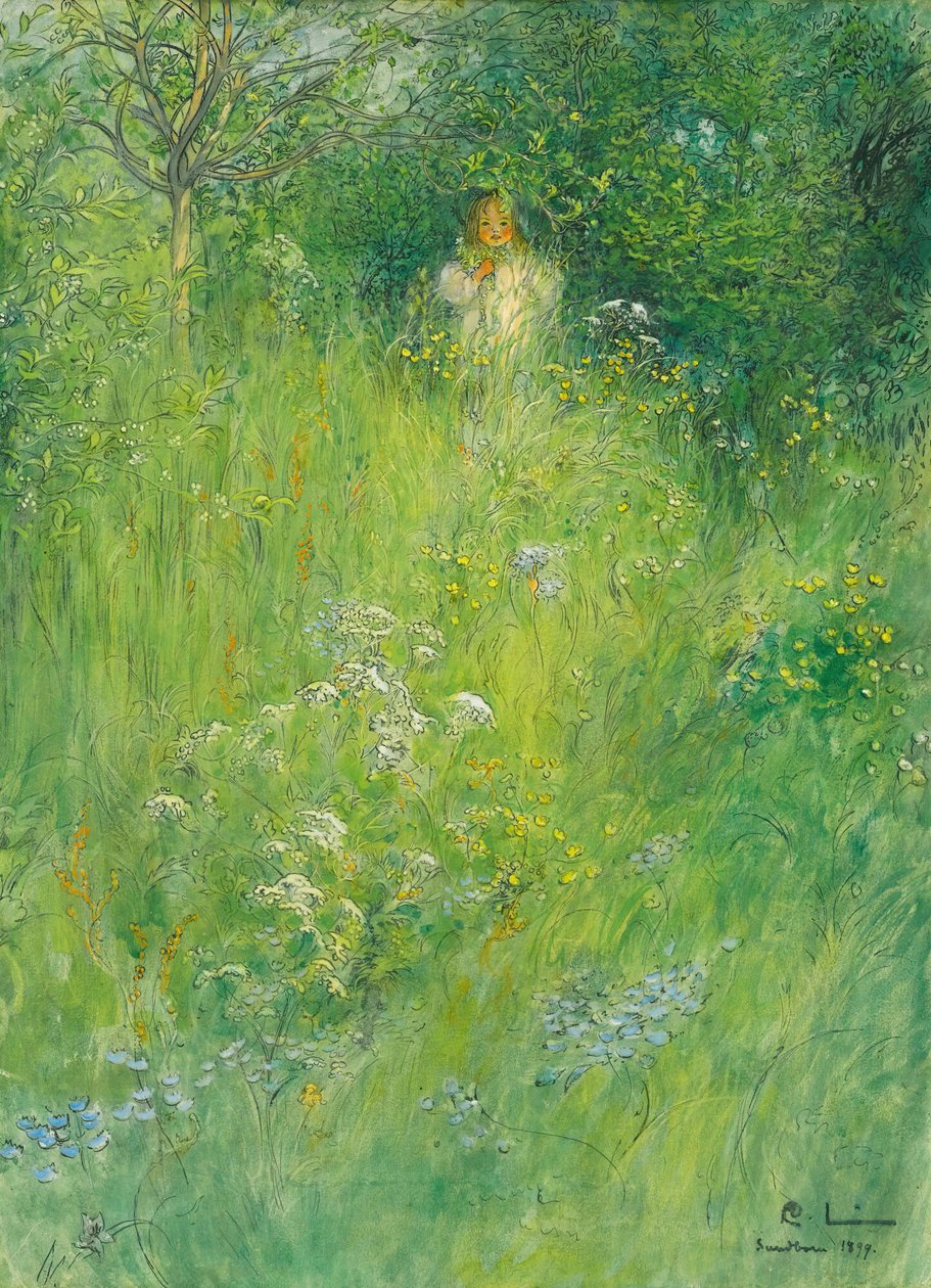 Keiju tai Kersti niityllä tekijältä Carl Larsson
