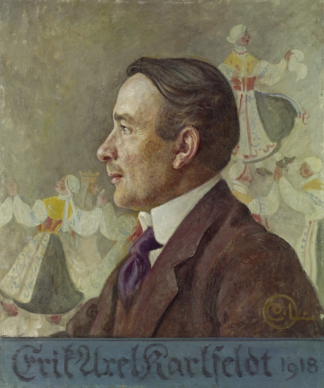 Erik Axel Karlfeldt, 1918 tekijältä Carl Larsson