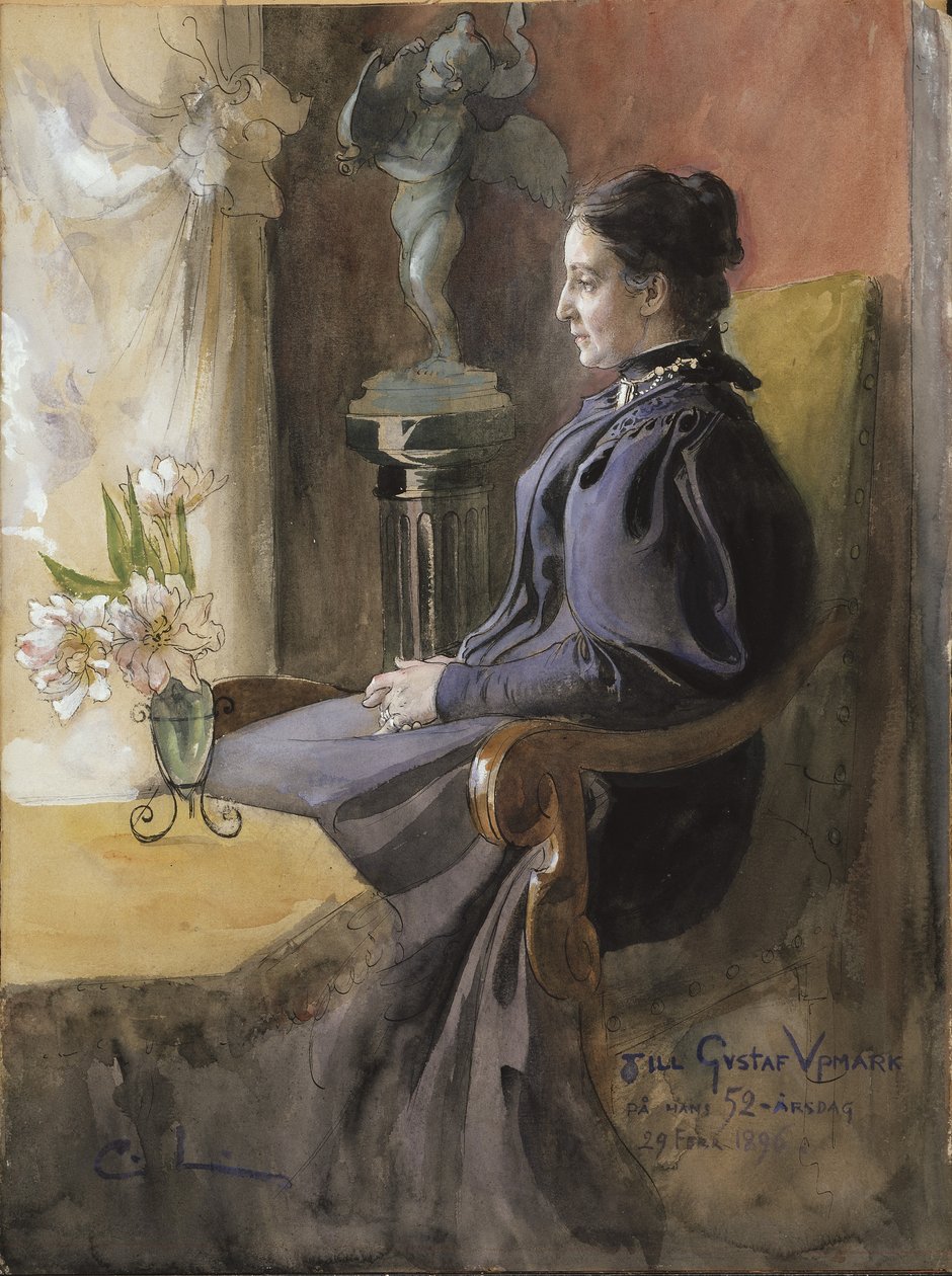 Eva Upmark, 1896 (wc paperilla) tekijältä Carl Larsson