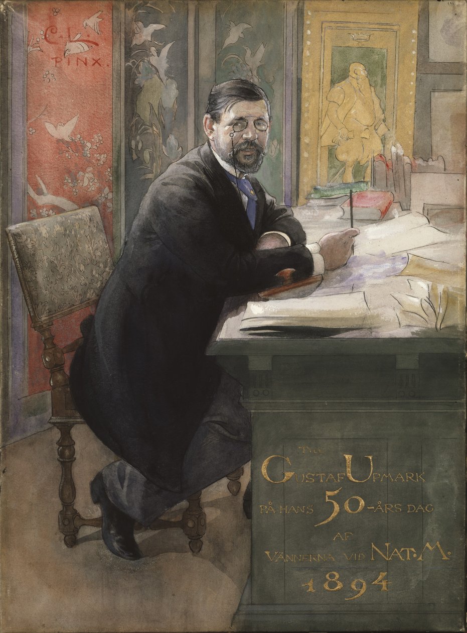 Gustaf Upmark, 1894 (kynä ja muste wc:llä paperilla) tekijältä Carl Larsson
