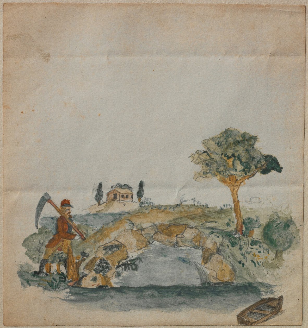 Maisema, jossa on järvi tekijältä Carl Larsson