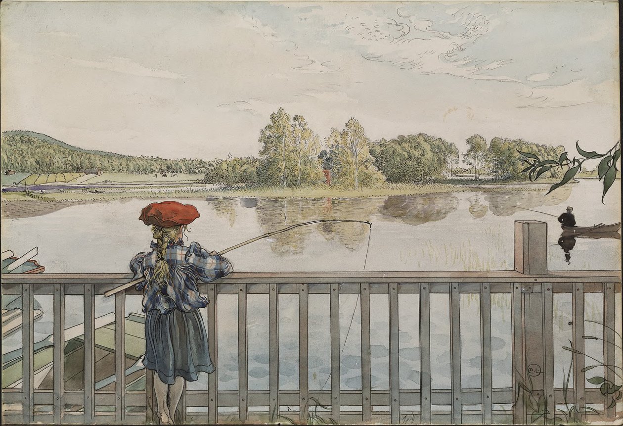 Lisbeth Angling. Teoksesta A Home (26 akvarellia) tekijältä Carl Larsson