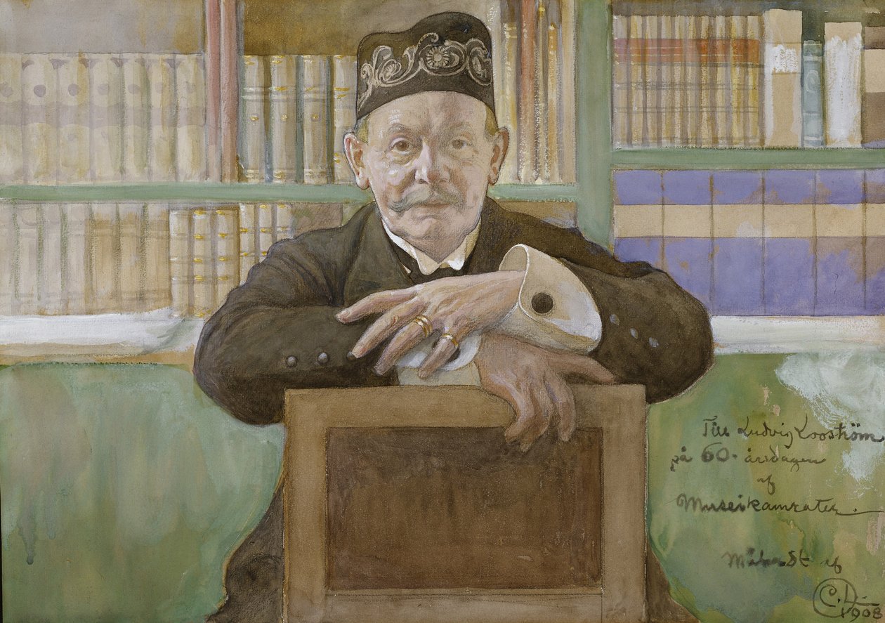 Ludvig Loostrom, 1908 (wc paperilla) tekijältä Carl Larsson