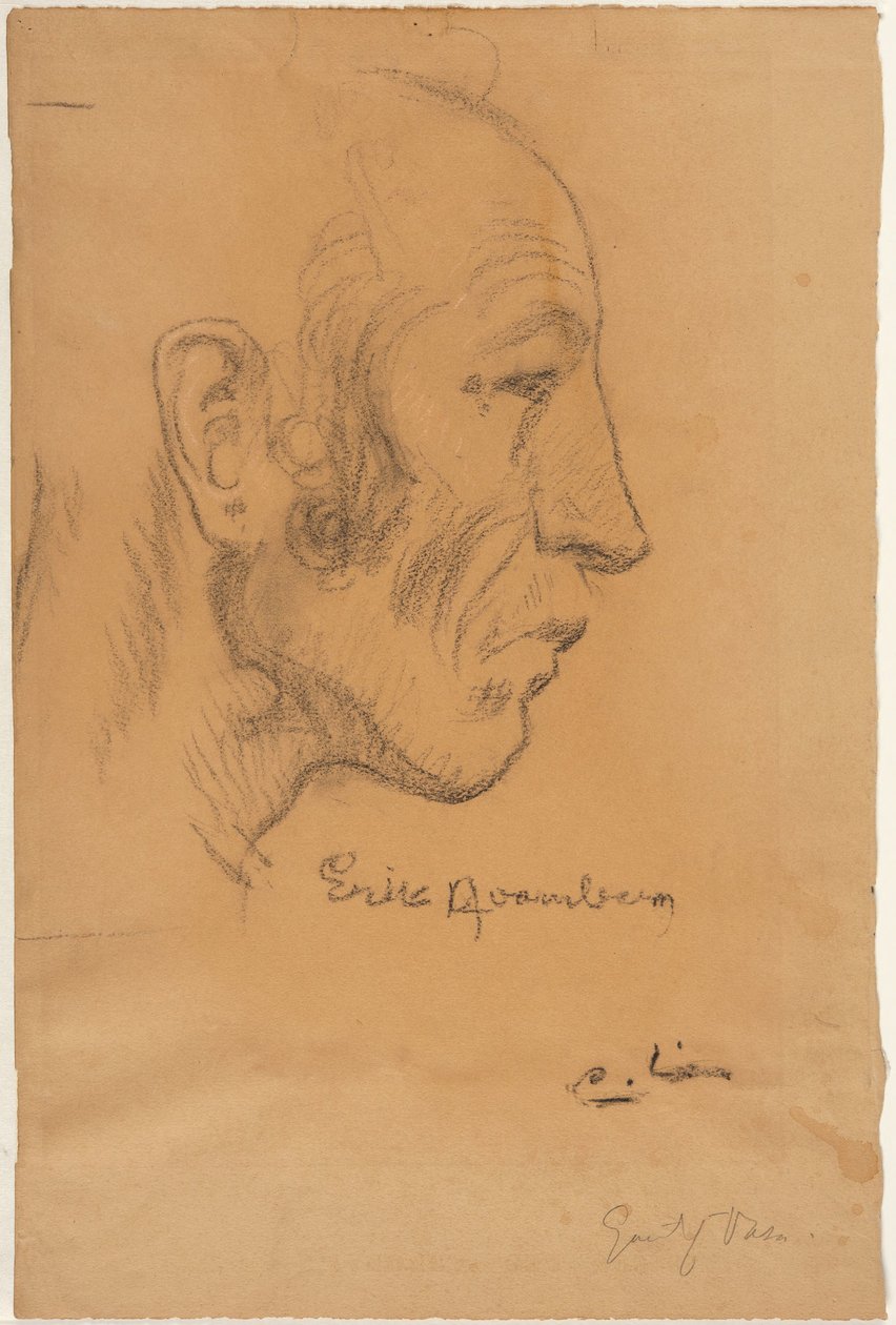 Profil eines Mannes nach rechts tekijältä Carl Larsson