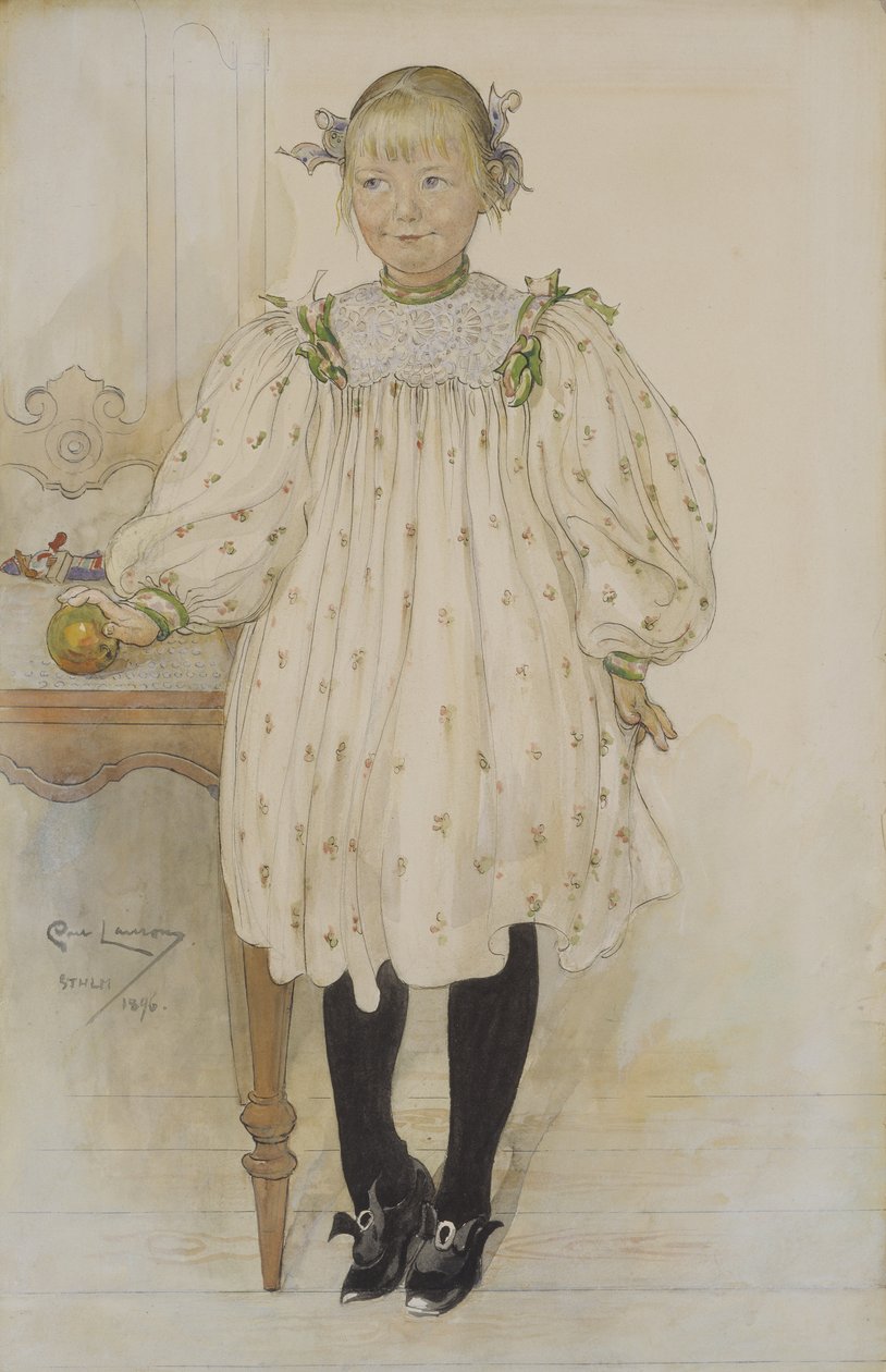 Martha Winslow tyttönä, 1896 (wc paperilla) tekijältä Carl Larsson