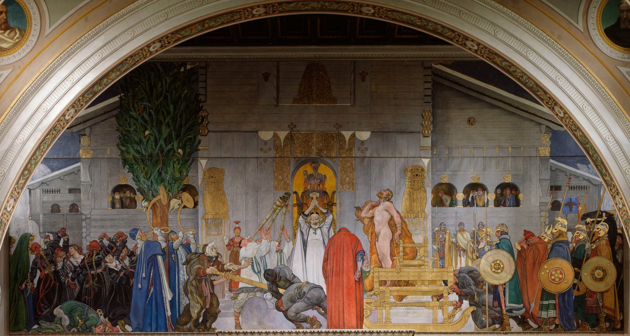 Midvinterblot Midwinter Sacrifice, 1914-1915 tekijältä Carl Larsson