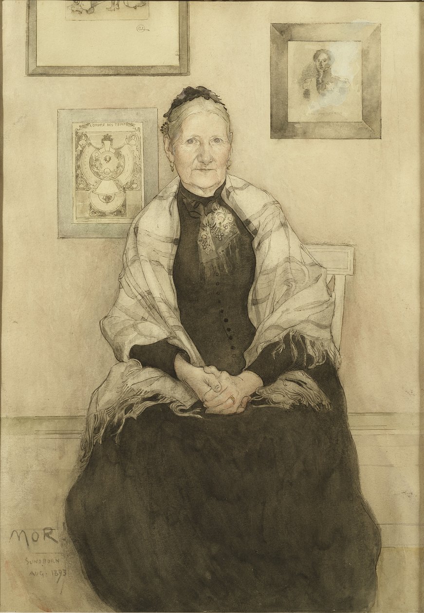 Äiti, noin 1893 (wc paperille) tekijältä Carl Larsson
