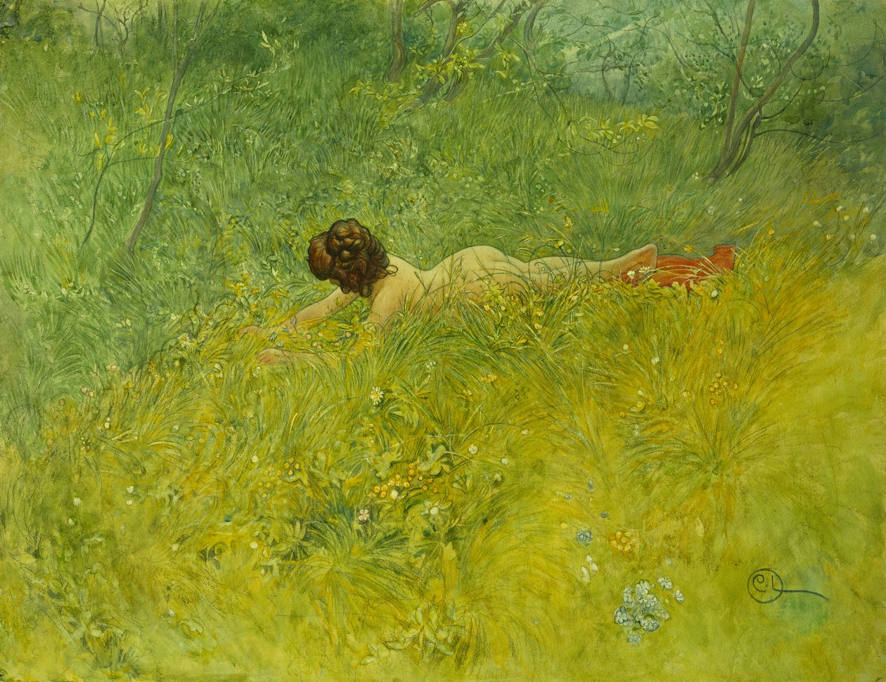 Ruoholla; I Grongraset, 1902 tekijältä Carl Larsson