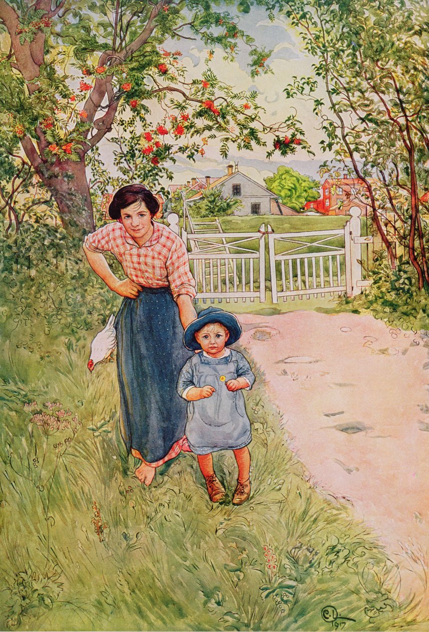 Sano setällesi mukavaa, 1917, kaupallisesti painetusta portfoliosta, joka julkaistiin vuonna 1939 tekijältä Carl Larsson