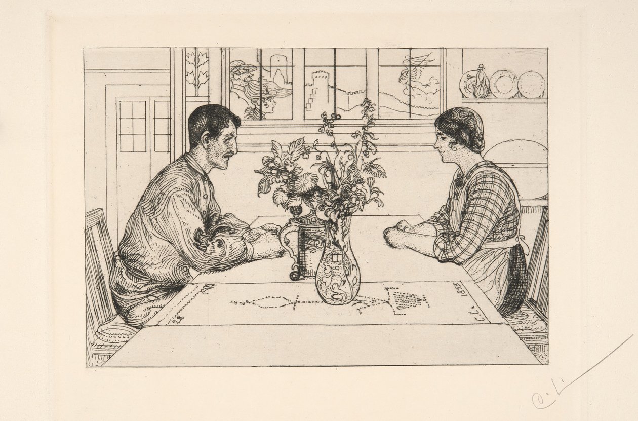 Omakuva etsaajana tekijältä Carl Larsson