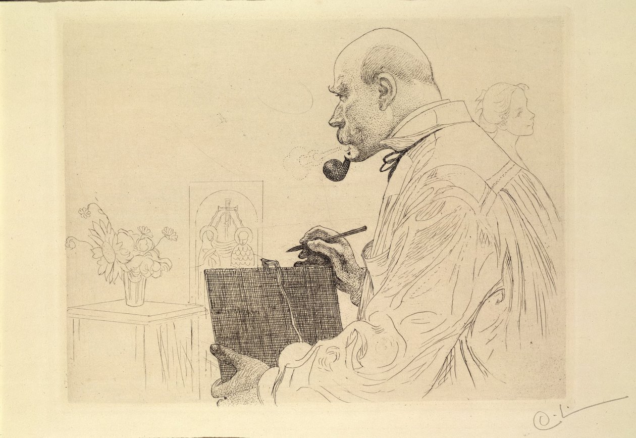 Omakuva etsaajana tekijältä Carl Larsson