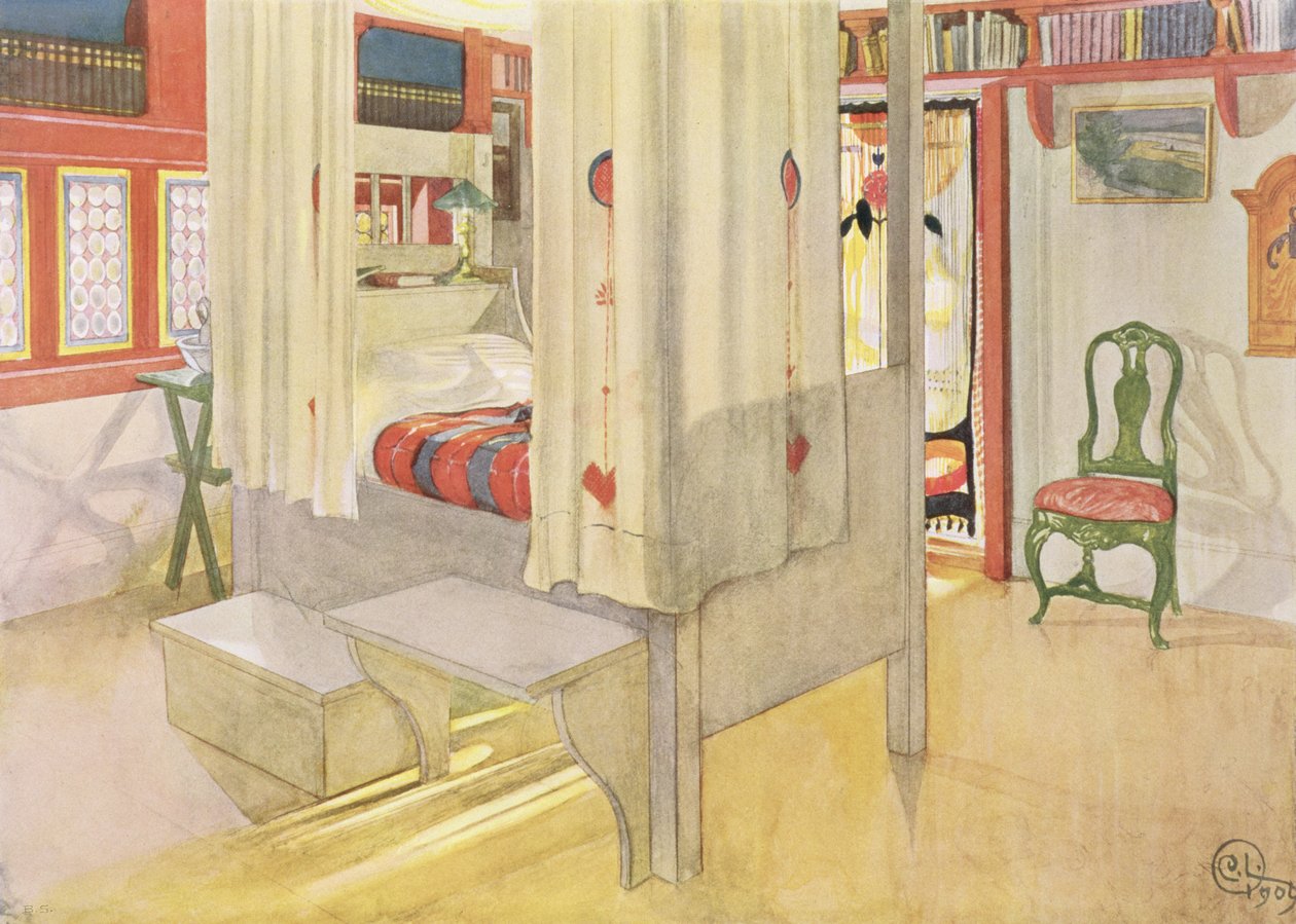 The Bedroom, julkaistu Last Licht Hintenissa, 1909 tekijältä Carl Larsson