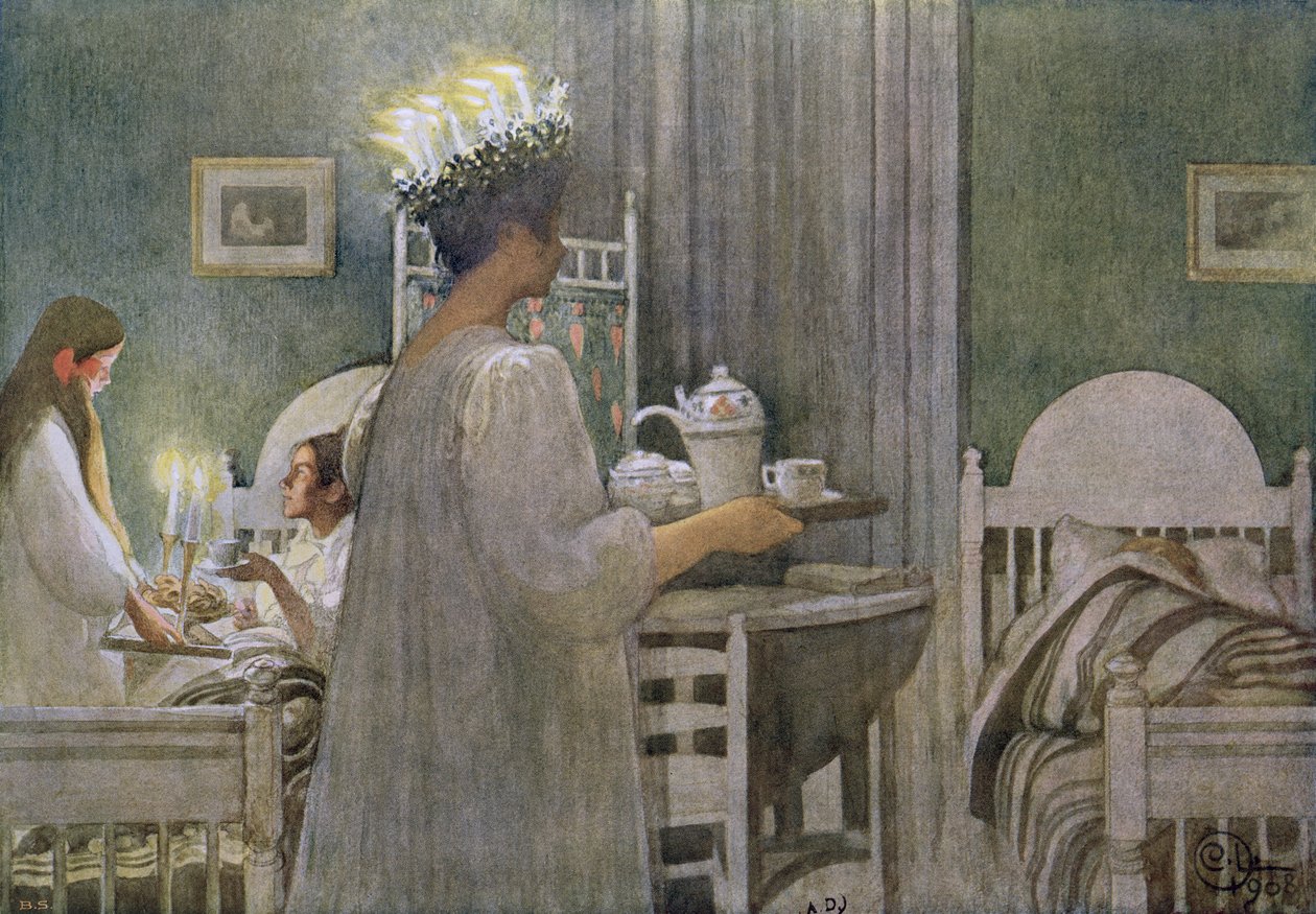 Pyhän Lucian juhla 13. joulukuuta tekijältä Carl Larsson
