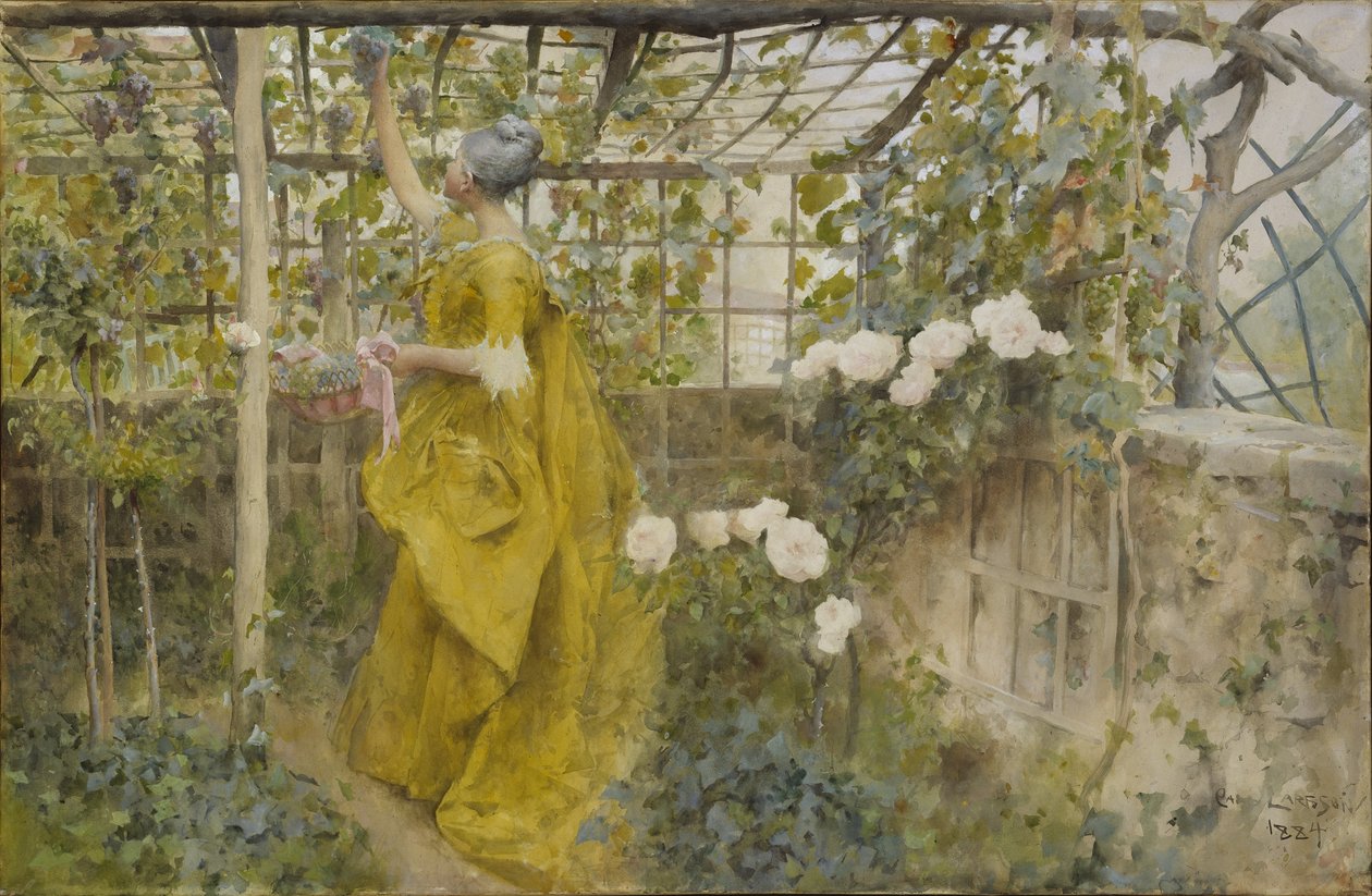 The Vine, 1884 (wc paperilla) tekijältä Carl Larsson