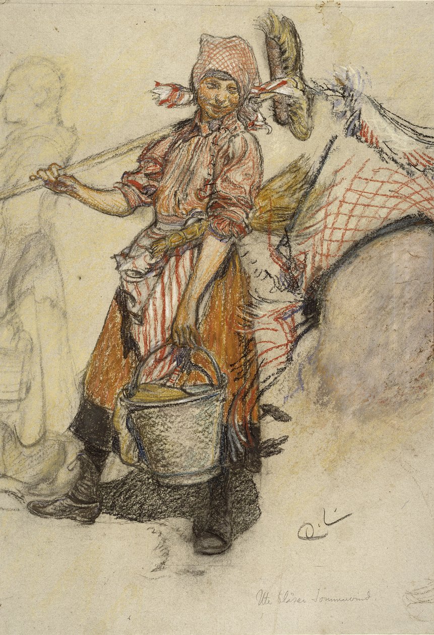 Pesijätär (pastelli paperille) tekijältä Carl Larsson
