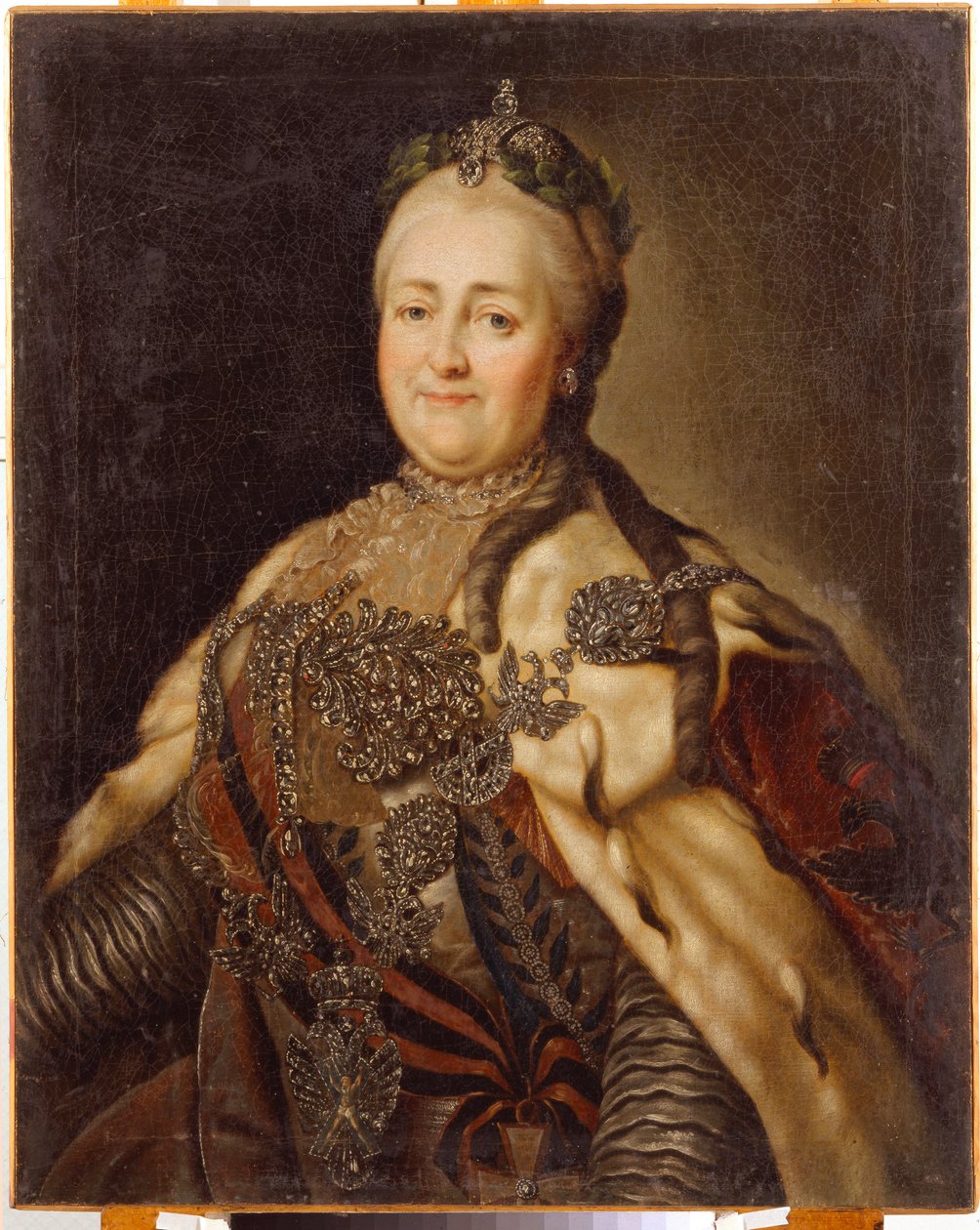 Keisarinna Katariina II:n (1729-1796) muotokuva. Carl Ludwig Johann Christineckin (1732-1792) maalaus öljy kankaalle tekijältä Carl Ludwig Christinek