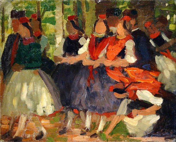Tutkimus "Woodland Walk" (öljy pahville) (katso myös 269333) tekijältä Carl Ludwig Noah Bantzer