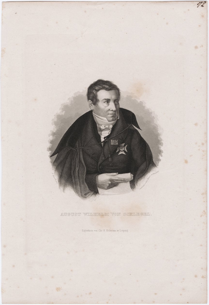 August Wilhelm von Schlegel 1767-1845 tekijältä Carl Mayer