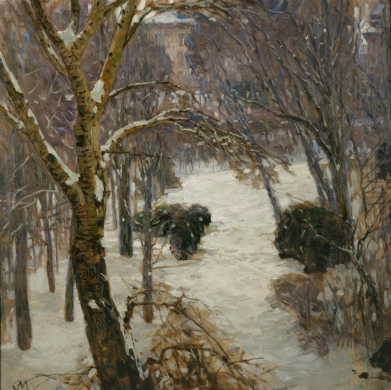 Heiligenstädter Park im Winter tekijältä Carl Moll