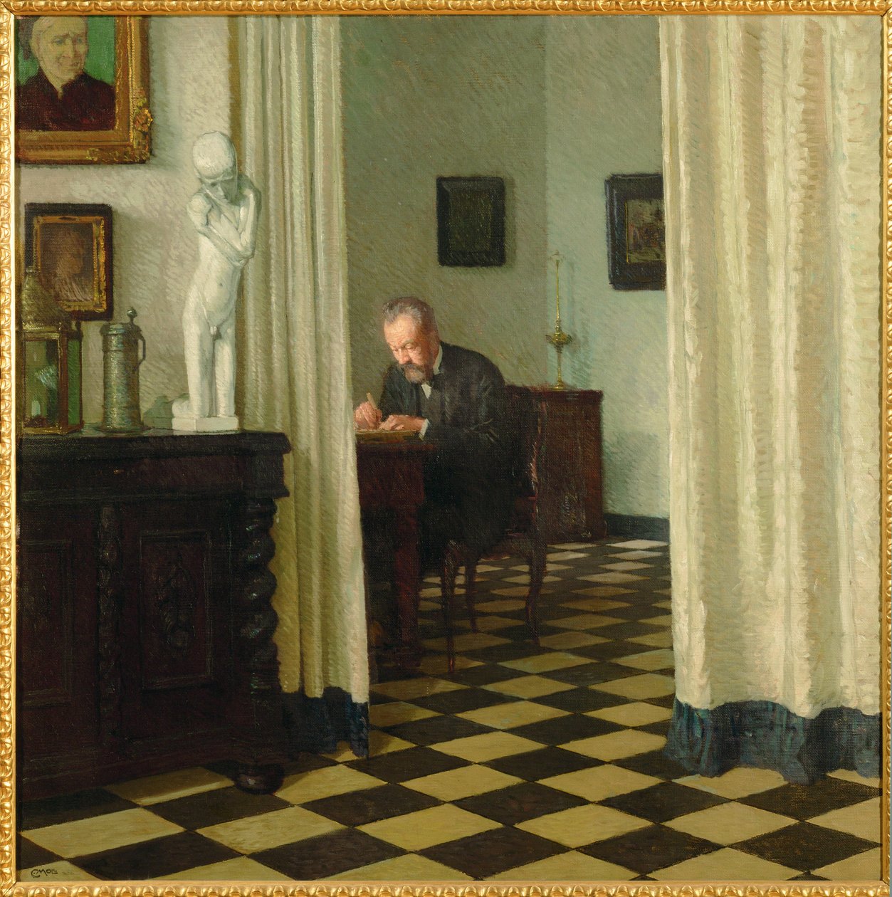 Omakuva studiossaan ... (maalaus kankaalle) tekijältä Carl Moll