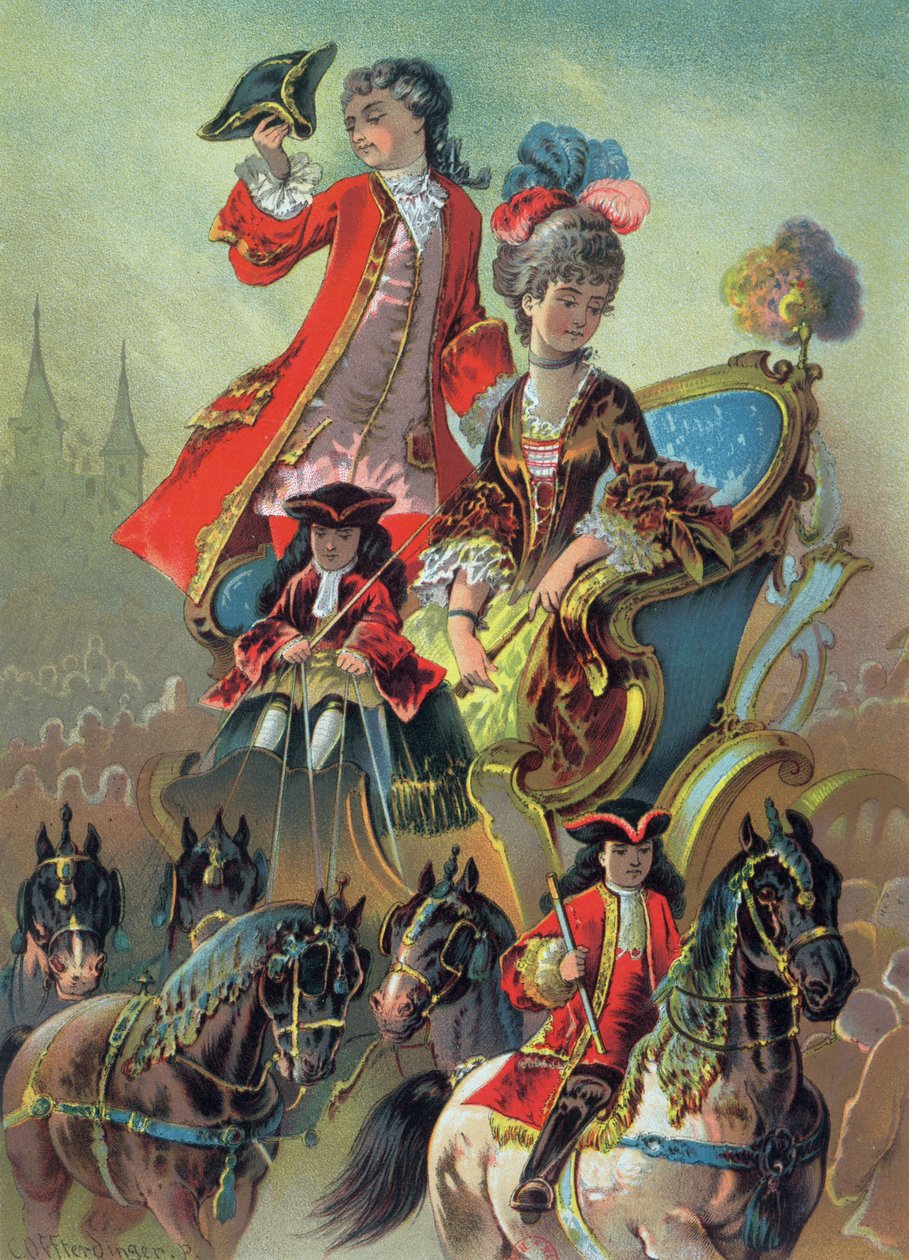 In the Chariot, kuvitus teoksesta Pähkinänsärkijä, E.T.A Hoffman (1776-1822) 1883 tekijältä Carl Offterdinger
