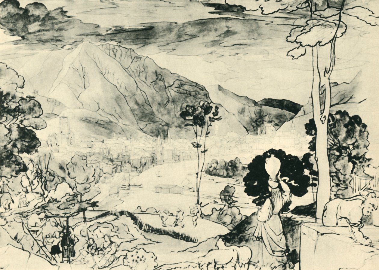 Näkymä Trentosta, 1815, 1943. tekijältä Carl Philipp Fohr