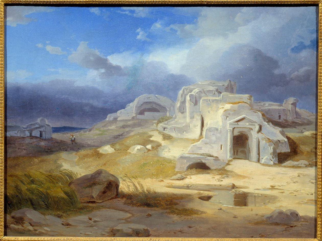 Archimeden hauta Syrakusassa. Carl Rottmannin (1798 - 1850) maalaus Ec. Kaikki. tekijältä Carl Rottmann