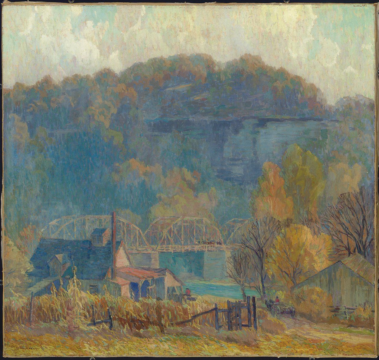 The Cliff at Morning, Ozarks (öljy kankaalle) tekijältä Carl Rudolph Krafft