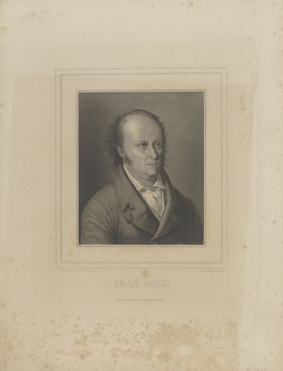 Muotokuva kirjailija Jean Paulista 1763-1825, n. 1830-1840. tekijältä Carl Schleich