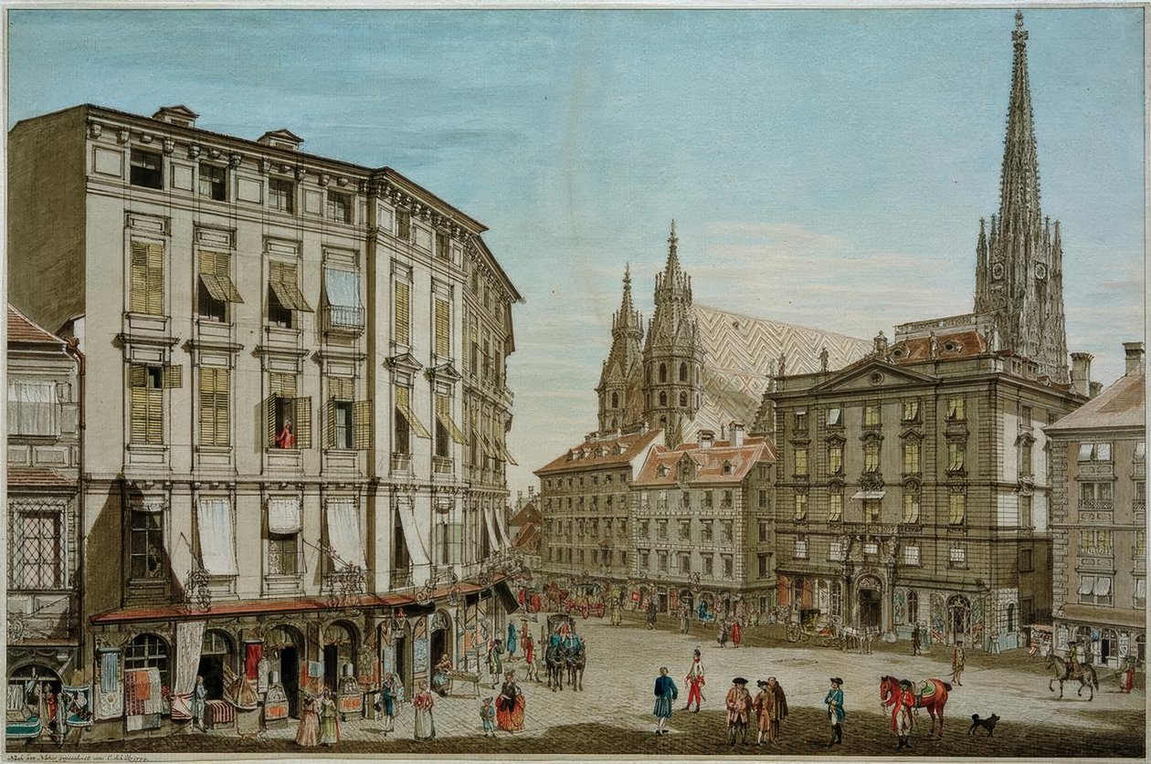 Der Stock-im-Eisen-Platz Wienissä tekijältä Carl Schütz