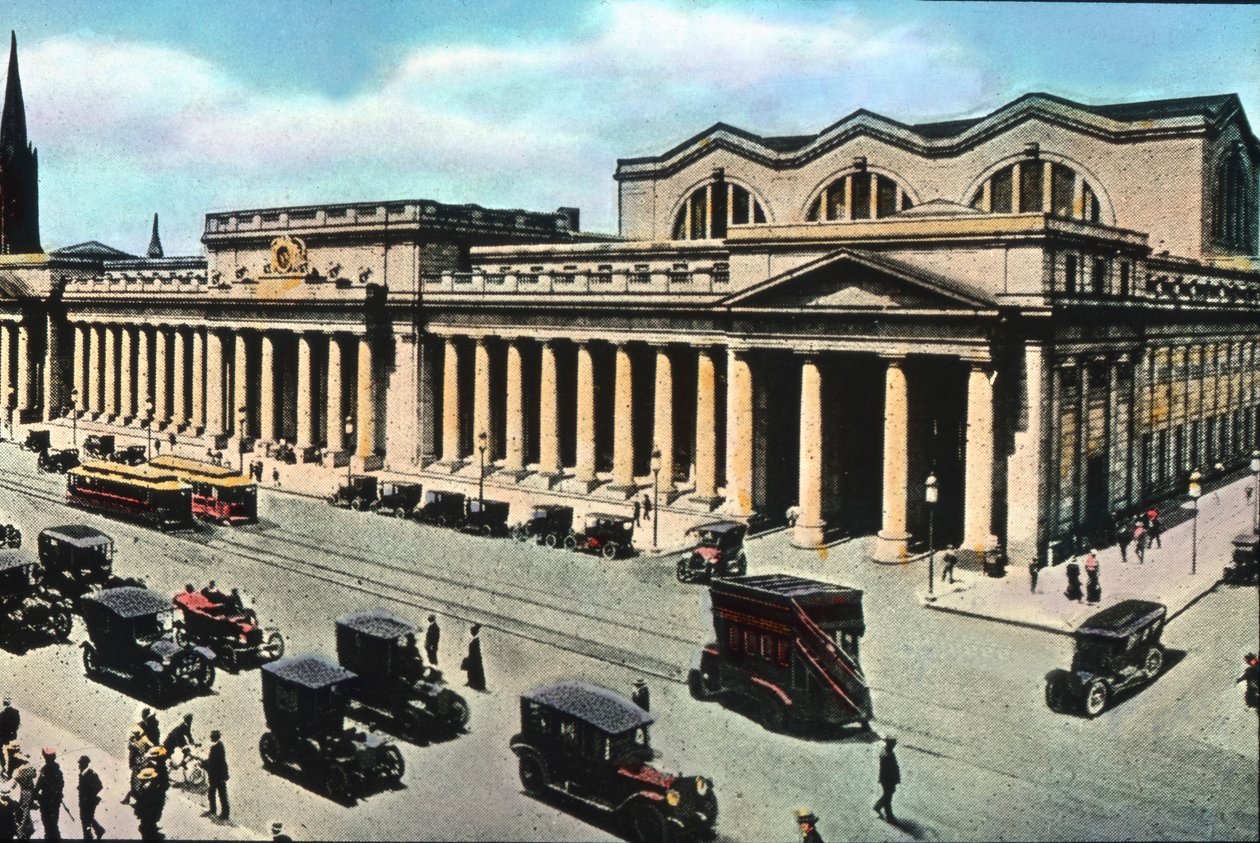 Yhdysvallat, New York, Midtown Manhattan, Pennsylvania Station tai Penn Station, avattu vuonna 1910. Kuvan päivämäärä: noin 1910. Carl Simonin arkisto tekijältä Carl Simon