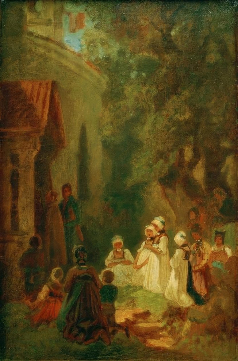 Andacht vor der Waldkapelle tekijältä Carl Spitzweg