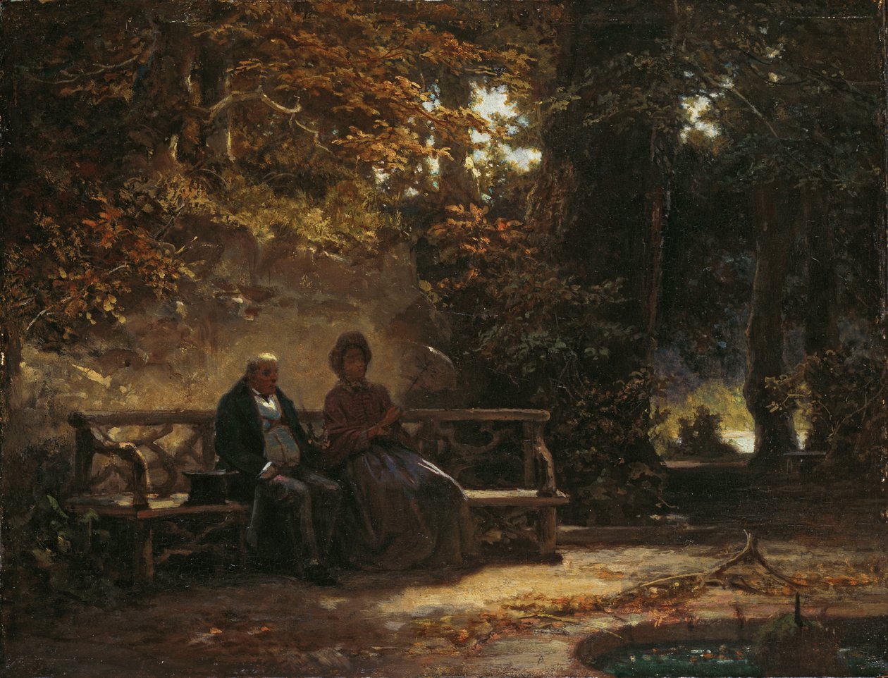 Lepääviä kävelijöitä tekijältä Carl Spitzweg