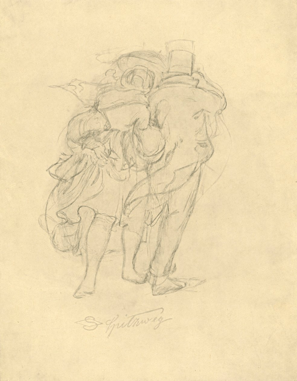 Myrskyssä ja sateessa, 1800-luvun puolivälissä, vuonna 1924. tekijältä Carl Spitzweg