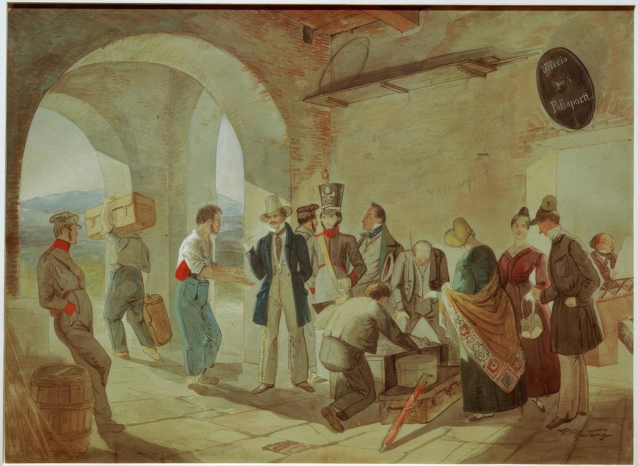 Beim Zoll tekijältä Carl Spitzweg
