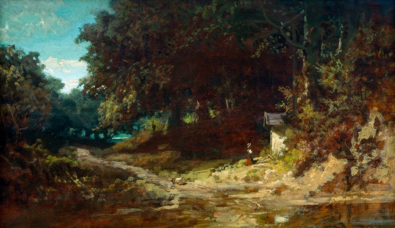Betendes Mädchen vor einer Waldkapelle tekijältä Carl Spitzweg