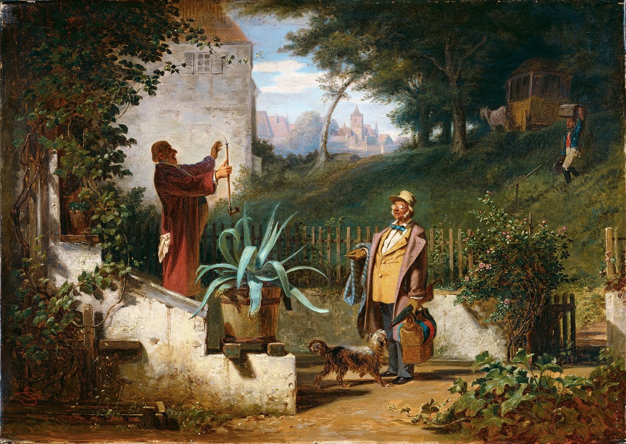 Lapsuuden ystävät, noin 1855 (öljy kankaalle) tekijältä Carl Spitzweg