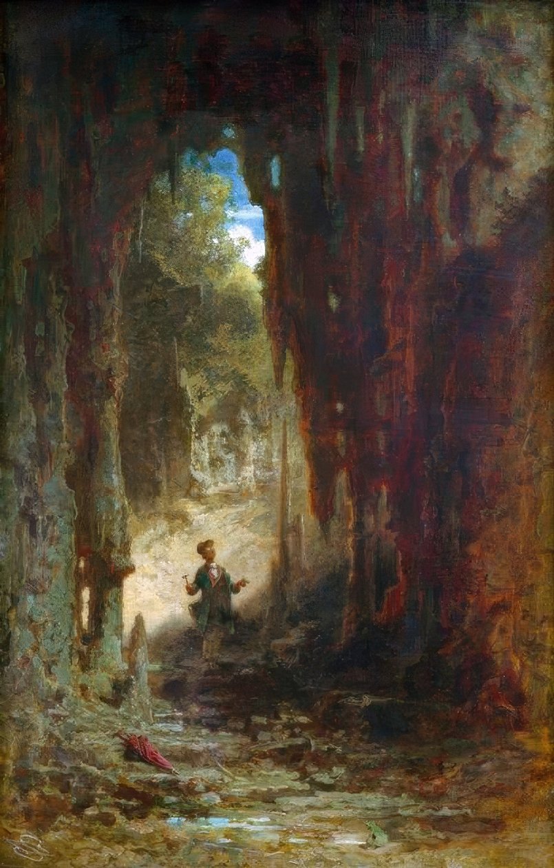Der Mineraloge in der Grotte tekijältä Carl Spitzweg
