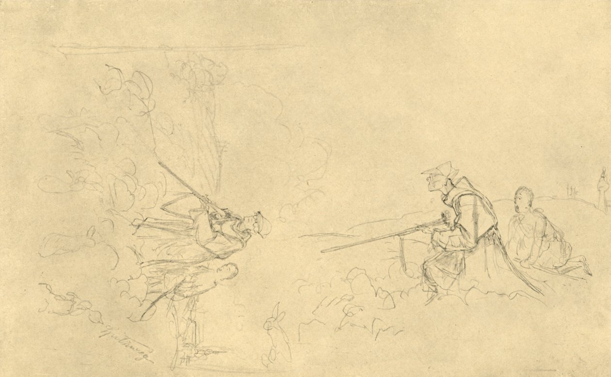 The Sunday Hunter, 1800-luvun puoliväli, loppu, n. 1924. tekijältä Carl Spitzweg