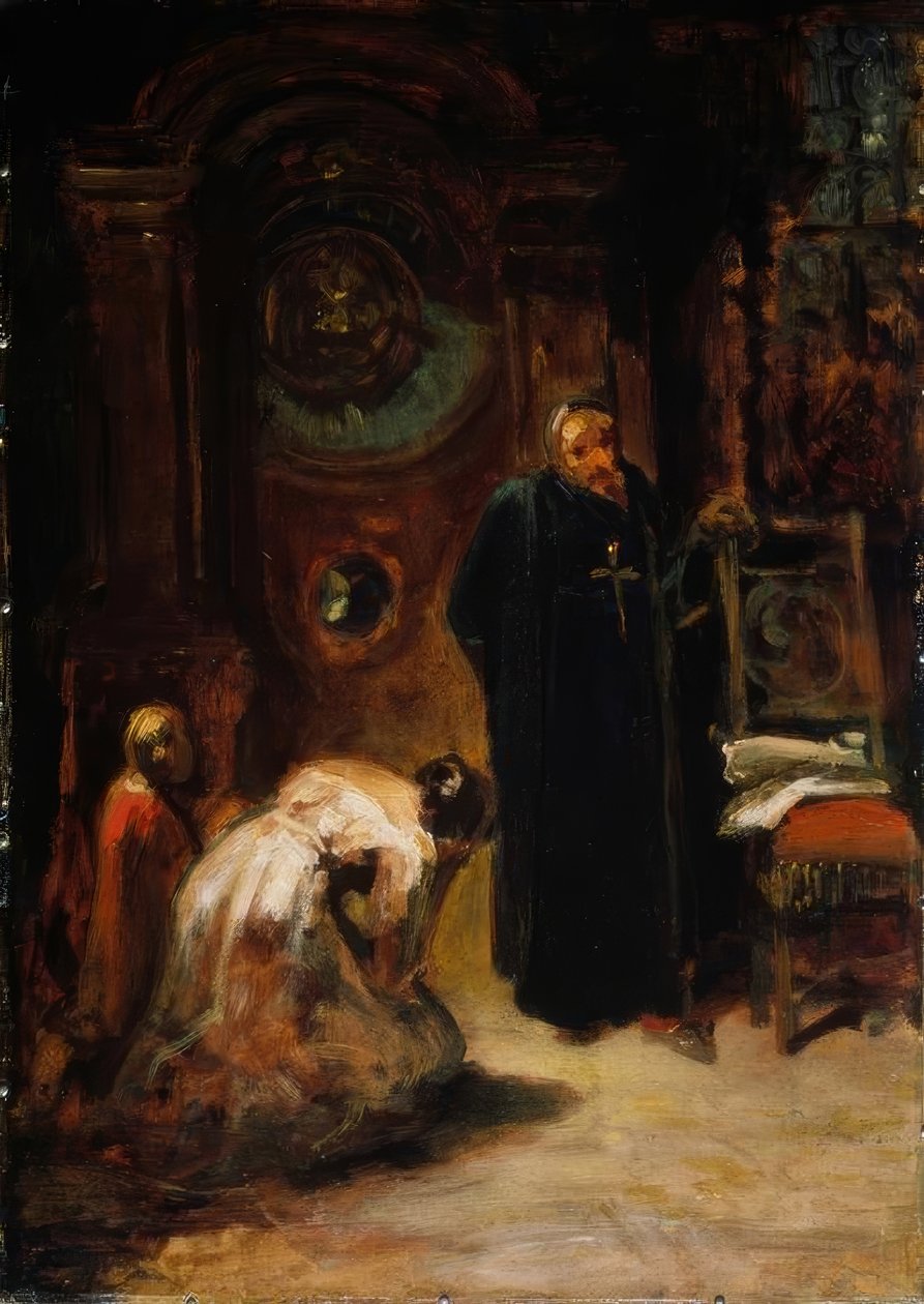 Die Beichte tekijältä Carl Spitzweg