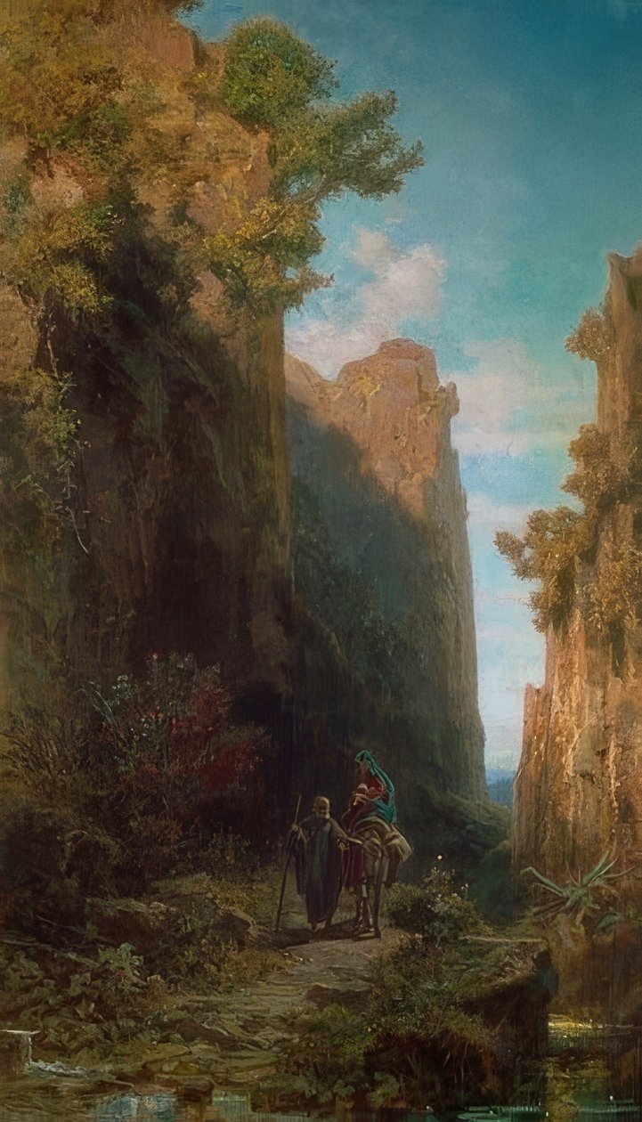 Lento Egyptiin. 1875/79 tekijältä Carl Spitzweg