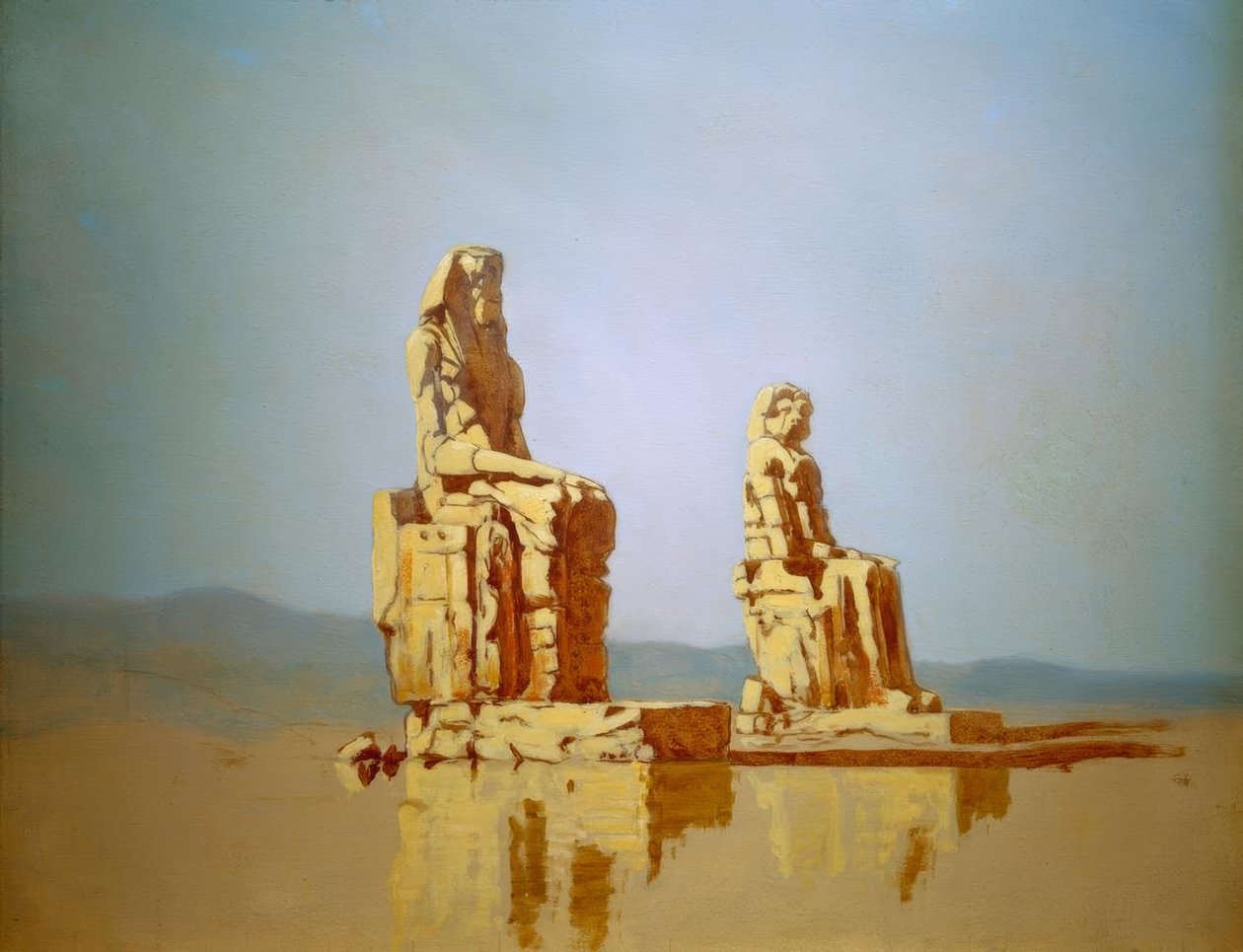 Die sog. Memnon-Kolosse Ägyptenissä tekijältä Carl Spitzweg