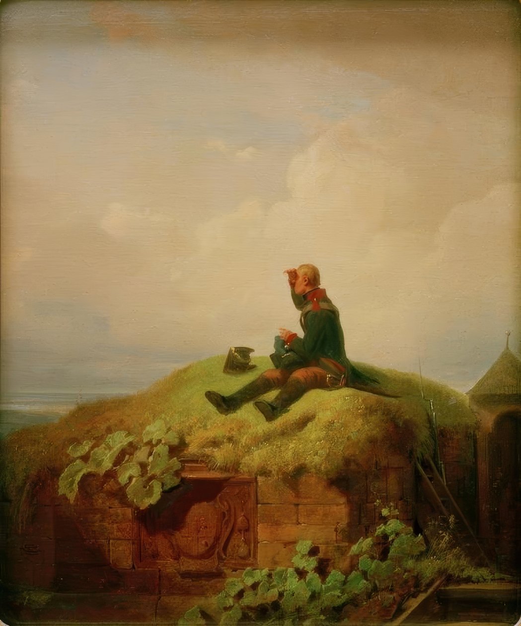 Es war einmal (Der strickende Wachposten) tekijältä Carl Spitzweg