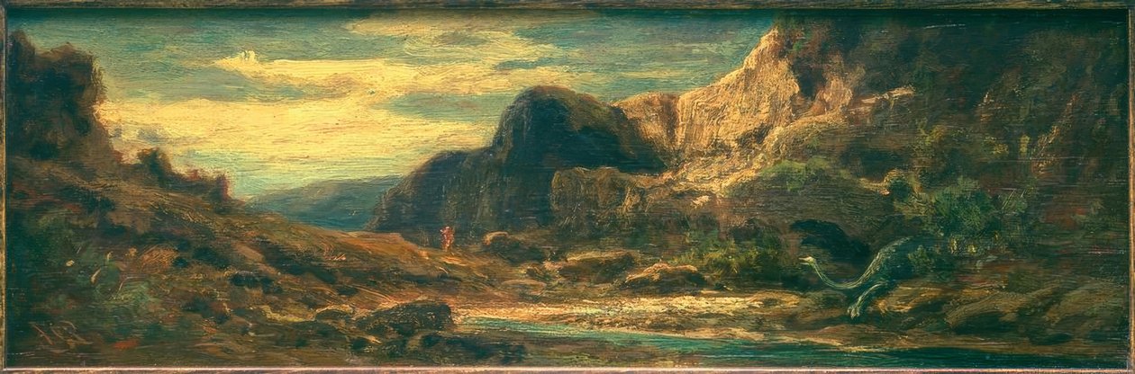 Kalliomaisema lohikäärmeillä tekijältä Carl Spitzweg
