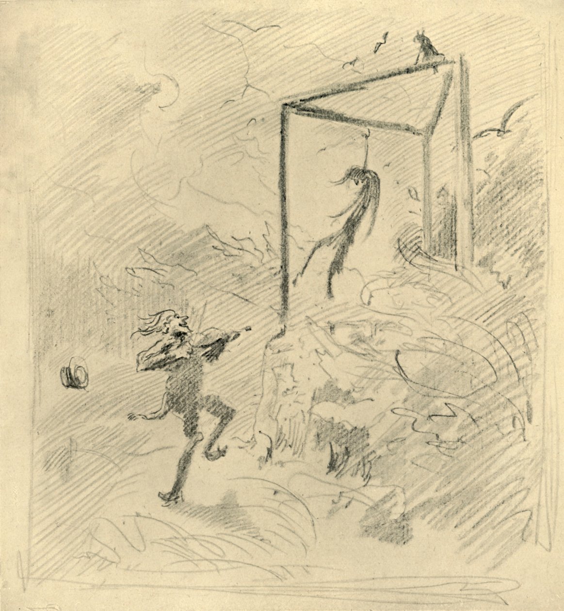 Galgenmusik, 1800-luvun puoliväli, loppu, n. 1924. tekijältä Carl Spitzweg