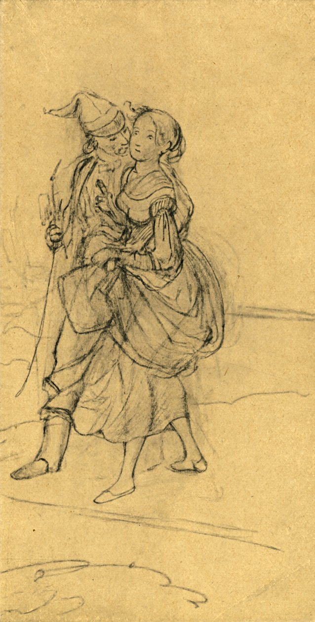 Vaarallinen kysymys, 1800-luvun puoliväli, loppu, n. 1924. tekijältä Carl Spitzweg