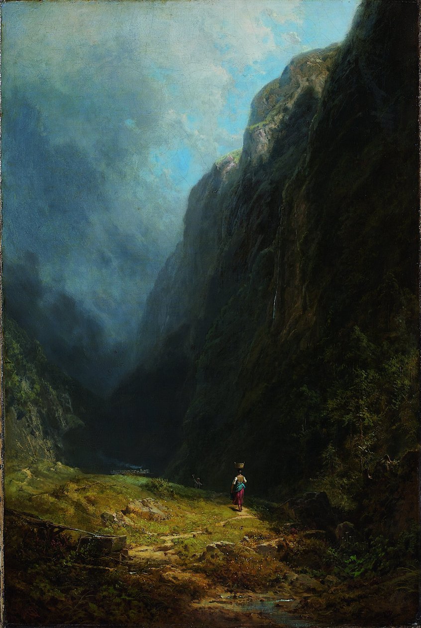 Alppilaaksossa (Maisema ja Wendelstein-vuori) tekijältä Carl Spitzweg