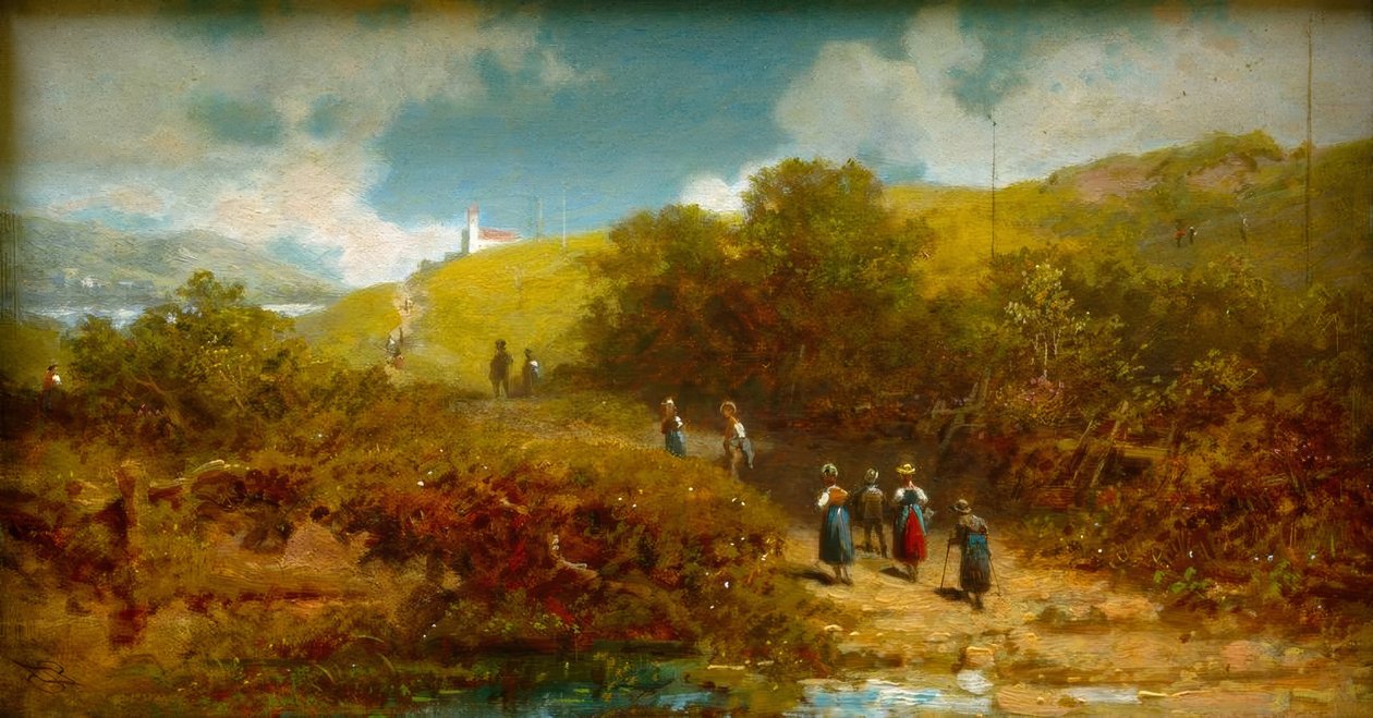 Kirkossakäynti maaseudulla tekijältä Carl Spitzweg