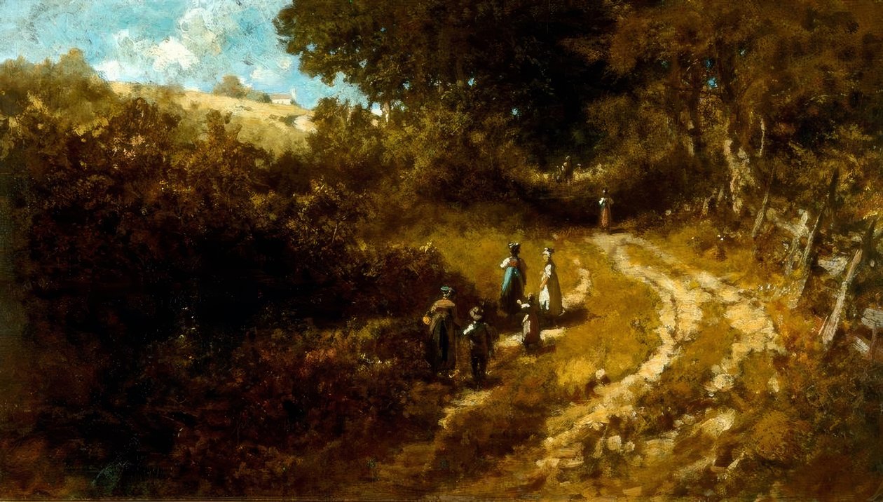 Kirchgang bei Dachau tekijältä Carl Spitzweg